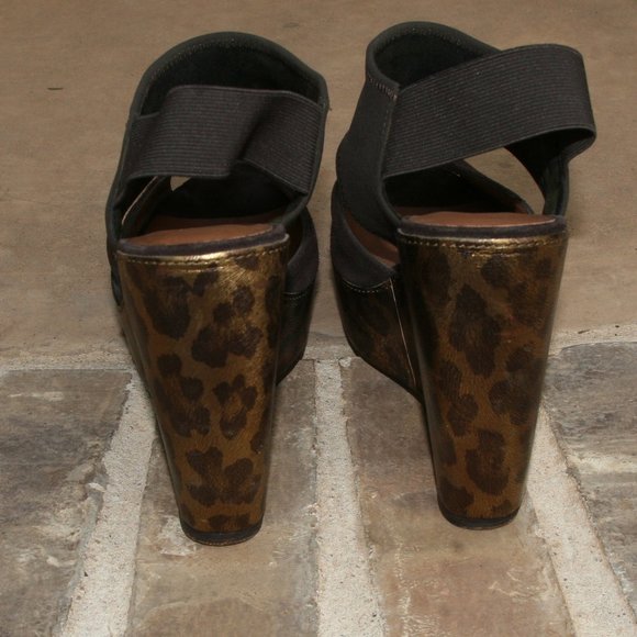 Donald J. Pliner Leee Brown Leopard Wedge Size 8.5 - Picture 4 of 9